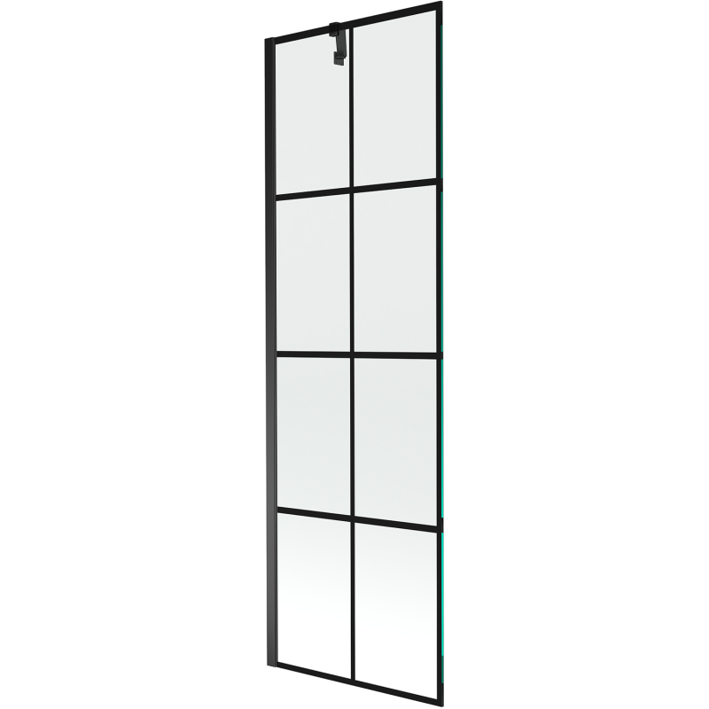 Mexen Next 1-wing bath screen 60 x 150 cm, black grid, black - 895-060-000-00-77-70
