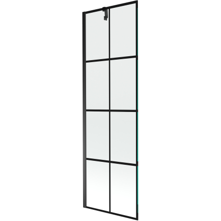 Mexen Next 1-wing bath screen 60 x 150 cm, black grid, black - 895-060-000-00-77-70