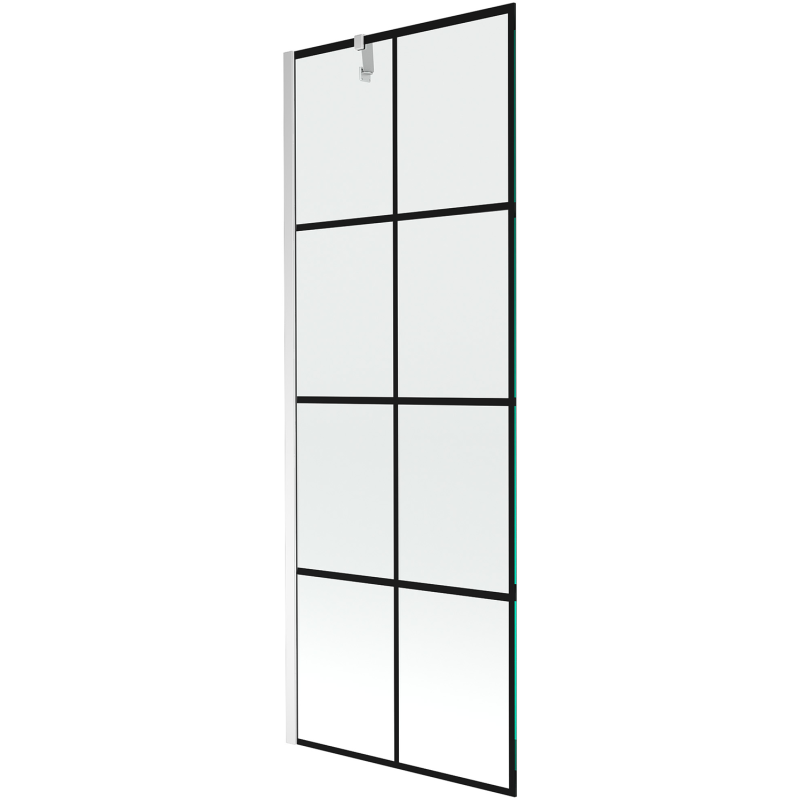 Mexen Next 1-panel bathtub screen 70 x 150 cm, black grid, chrome - 895-070-000-00-77-01