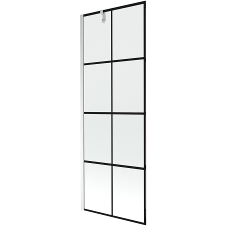 Mexen Next 1-panel bathtub screen 70 x 150 cm, black grid, chrome - 895-070-000-00-77-01