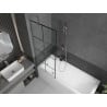 Mexen Next 1-panel bathtub screen 70 x 150 cm, black grid, chrome - 895-070-000-00-77-01