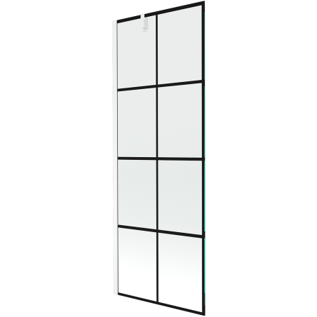 Mexen Next 1-wing bathtub screen 70 x 150 cm, Black pattern, White - 895-070-000-00-77-20