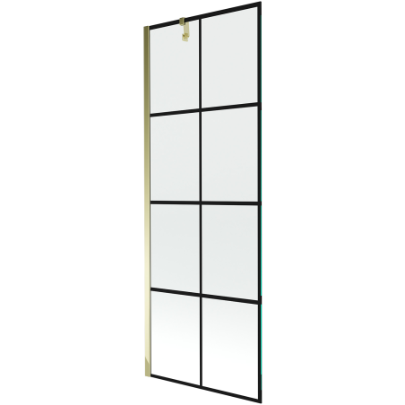 Mexen Next 1-wing shower screen 70 x 150 cm, black mesh, gold - 895-070-000-00-77-50