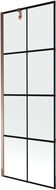 Mexen Next 1-panel Shower Partition 70 x 150 cm, Black Grid, Rose Gold - 895-070-000-00-77-60