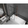 Mexen Next 1-panel Shower Partition 70 x 150 cm, Black Grid, Rose Gold - 895-070-000-00-77-60