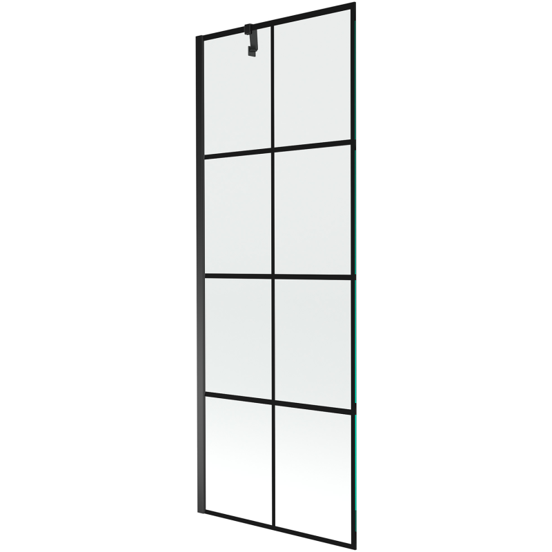 Mexen Next 1-panel bath screen 70 x 150 cm, black grid, black - 895-070-000-00-77-70
