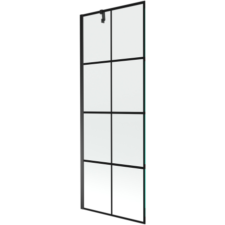 Mexen Next 1-panel bath screen 70 x 150 cm, black grid, black - 895-070-000-00-77-70