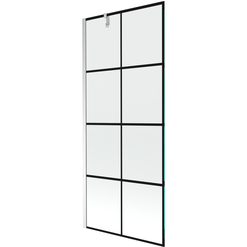 Mexen Next 1-wing bathtub screen 80 x 150 cm, Black pattern, Chrome - 895-080-000-00-77-01