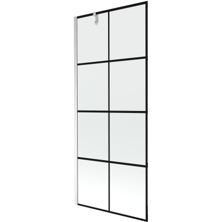 Mexen Next 1-wing bathtub screen 80 x 150 cm, Black pattern, Chrome - 895-080-000-00-77-01