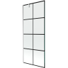 Mexen Next 1-panel bath screen 80 x 150 cm, black grid, chrome - 895-080-000-00-77-01