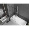 Mexen Next 1-panel bath screen 80 x 150 cm, black grid, white - 895-080-000-00-77-20