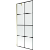 Mexen Next 1-wing Bath Screen 80 x 150 cm, Black Grid, Gold - 895-080-000-00-77-50