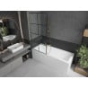 Mexen Next 1-wing Bath Screen 80 x 150 cm, Black Grid, Gold - 895-080-000-00-77-50