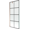 Mexen Next 1-wing Bath Screen 80 x 150 cm, Black Grid, Rose Gold - 895-080-000-00-77-60