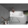 Mexen Next 1-wing Bath Screen 80 x 150 cm, Black Grid, Rose Gold - 895-080-000-00-77-60
