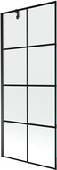 Mexen Next single-leaf shower screen 80 x 150 cm, black grid, black - 895-080-000-00-77-70