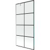 Mexen Next 1-Panel Bath Screen 90 x 150 cm, Black Grid, Chrome - 895-090-000-00-77-01