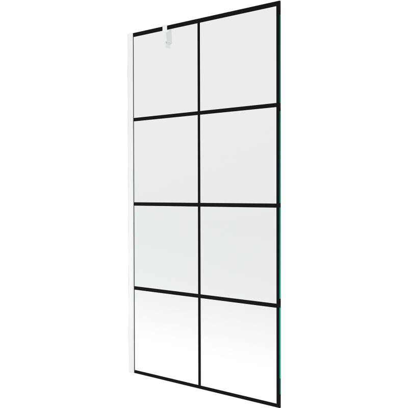Mexen Next 1-wing bathtub screen 90 x 150 cm, Black pattern, White - 895-090-000-00-77-20