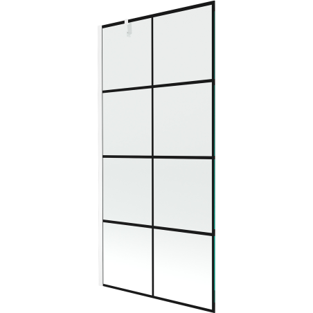 Mexen Next 1-wing bathtub screen 90 x 150 cm, Black pattern, White - 895-090-000-00-77-20