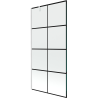 Mexen Next single-wing bath screen 90 x 150 cm, black grid, white - 895-090-000-00-77-20