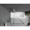 Mexen Next 1-panel Bath Screen 90 x 150 cm, Black Grid, White - 895-090-000-00-77-20