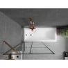 Mexen Next 1-wing bath screen 90 x 150 cm, black grid, rose gold - 895-090-000-00-77-60