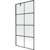 Mexen Next 1-wing bath screen 90 x 150 cm, black grid, black - 895-090-000-00-77-70