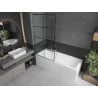 Mexen Next 1-wing bathtub screen 100 x 150 cm, Black pattern, Chrome - 895-100-000-00-77-01