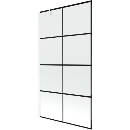 Mexen Next 1-wing bathtub screen 100 x 150 cm, Black pattern, White - 895-100-000-00-77-20