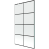 Mexen Next 1-panel bath screen 100 x 150 cm, black grid, white - 895-100-000-00-77-20