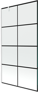 Mexen Next 1-panel bathtub screen 100 x 150 cm, black grid, white - 895-100-000-00-77-20