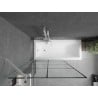 Mexen Next 1-panel bath screen 100 x 150 cm, black grid, white - 895-100-000-00-77-20