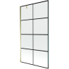 Mexen Next 1-wing bath screen 100 x 150 cm, black grid, gold - 895-100-000-00-77-50