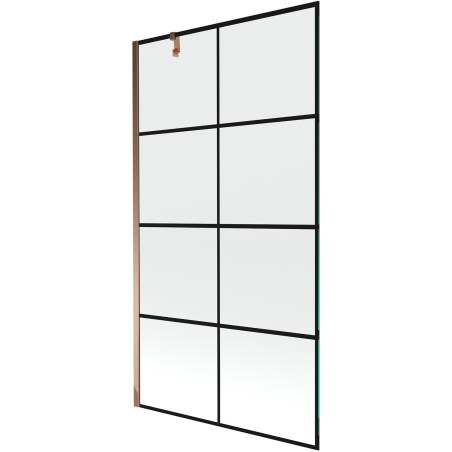 Mexen Next 1-wing bathtub screen 100 x 150 cm, Black pattern, Rose gold - 895-100-000-00-77-60