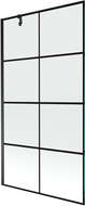 Mexen Next 1-panel Bath Screen 100 x 150 cm, Black Grid, Black - 895-100-000-00-77-70