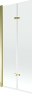 Mexen Castor 2-wing bathtub screen 80 x 150 cm, transparent, Gold - 892-080-002-50-00
