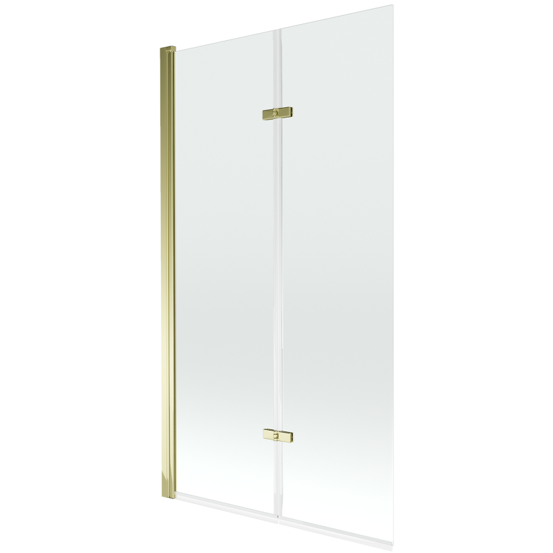 Mexen Castor 2-panel Bath Screen 100 x 150 cm, Transparent, Gold - 892-100-002-50-00