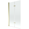 Mexen Castor 2-panel Bath Screen 100 x 150 cm, Transparent, Gold - 892-100-002-50-00