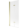 Mexen Castor 2-panel bath screen 80 x 150 cm, frosted, gold - 892-080-002-50-30