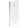 Mexen Castor 2-wing bathtub screen 80 x 150 cm, Frosted, Gold - 892-080-002-50-30