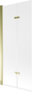 Mexen Castor 2-wing bathtub screen 80 x 150 cm, Frosted, Gold - 892-080-002-50-30