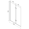 Mexen Castor 2-panel bathtub screen 100 x 150 cm, frosted, gold - 892-100-002-50-30