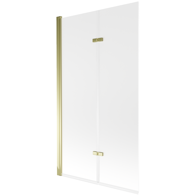 Mexen Castor 2-panel bath screen 100 x 150 cm, frosted, gold - 892-100-002-50-30