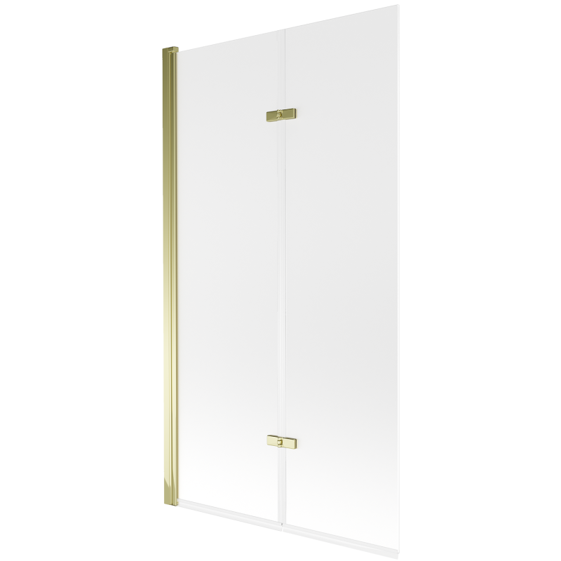 Mexen Castor 2-wing bathtub screen 100 x 150 cm, Frosted, Gold - 892-100-002-50-30
