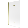 Mexen Castor 2-wing bathtub screen 100 x 150 cm, Frosted, Gold - 892-100-002-50-30