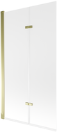 Mexen Castor 2-wing bathtub screen 100 x 150 cm, Frosted, Gold - 892-100-002-50-30