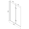Mexen Castor 2-leaf Bathtub Screen 120 x 150 cm, Frosted, Gold - 892-120-002-50-30