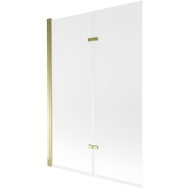 Mexen Castor 2-leaf Bathtub Screen 120 x 150 cm, Frosted, Gold - 892-120-002-50-30
