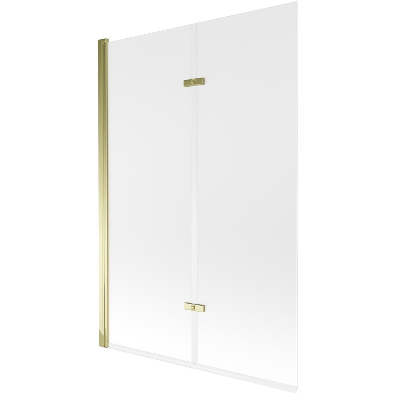 Mexen Castor 2-panel bath screen 120 x 150 cm, frost, gold - 892-120-002-50-30
