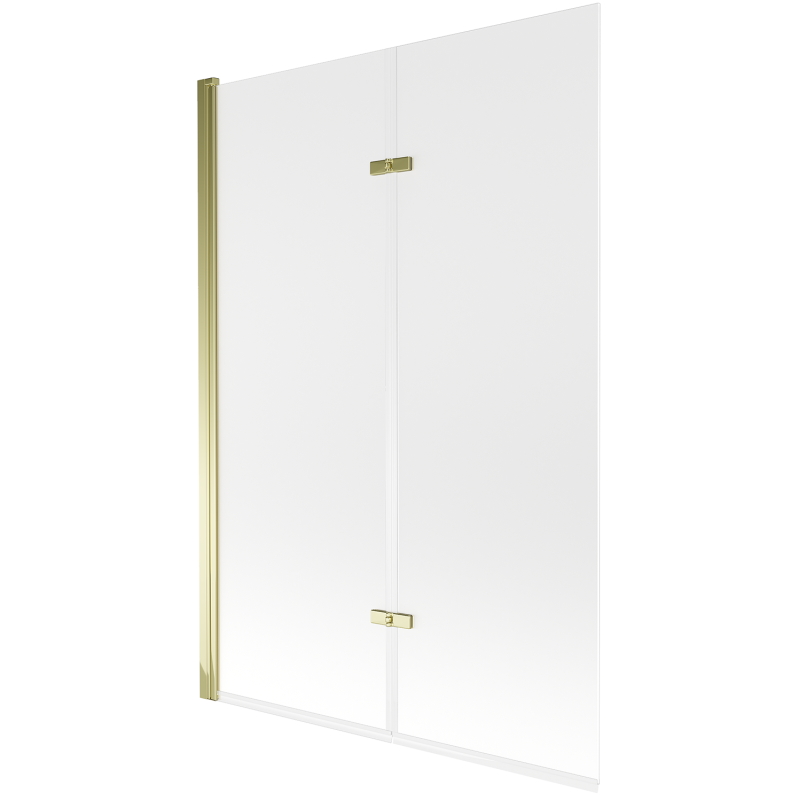 Mexen Castor 2-Panel Bath Screen 120 x 150 cm, Frosted, Gold - 892-120-002-50-30